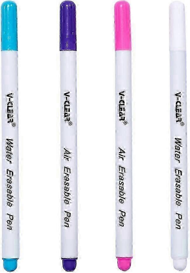2025 Set of 4 Vanishing Ink Fabric Markers - Erasable Fabric Marking Pens for Easy Use on Various Fabrics
