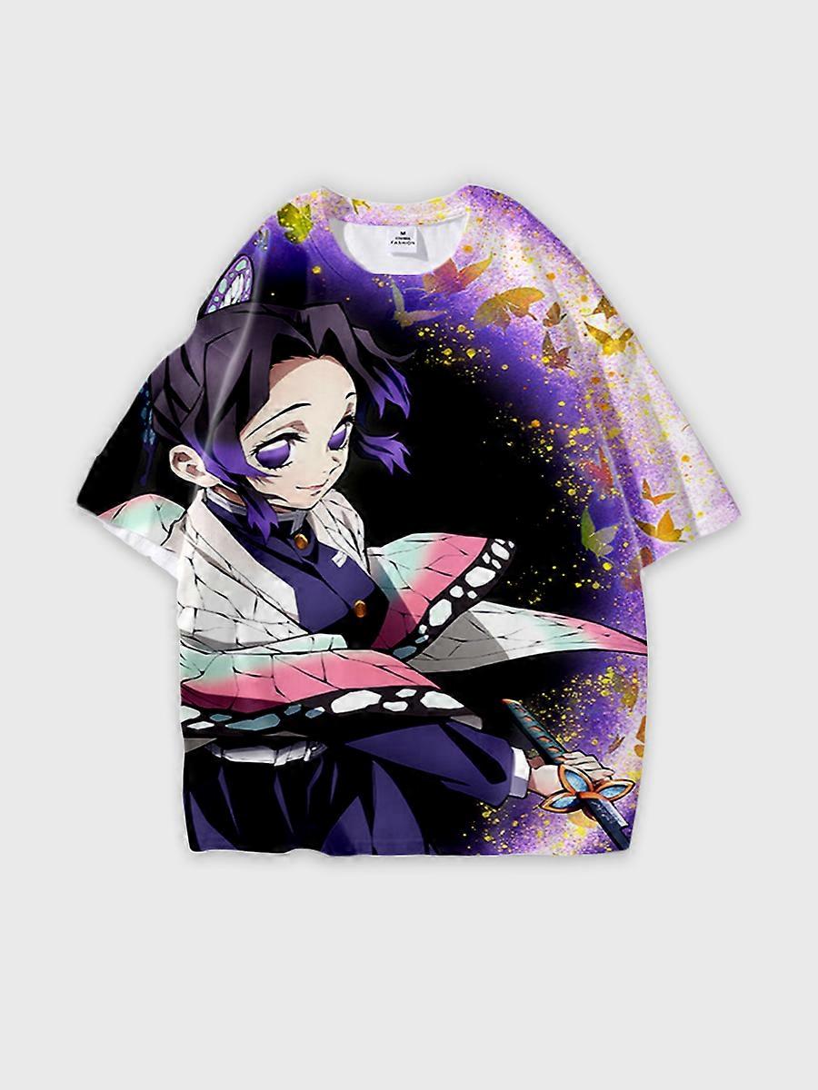 T-shirt round neck Character Pattern loose short sleeve P1302