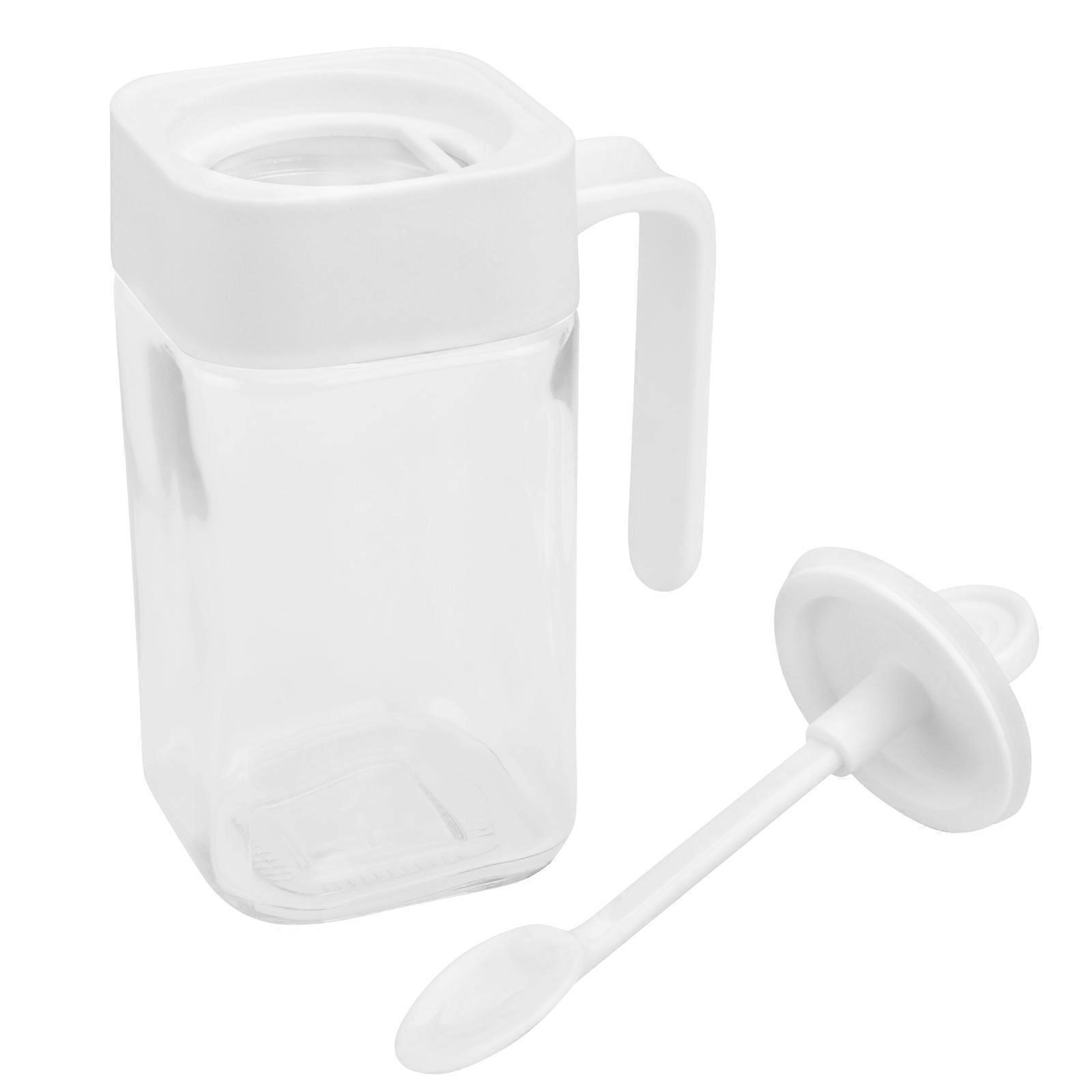 Glass Seasoning Jar with Silicone Cap for Kitchen White Strong and 1Pc