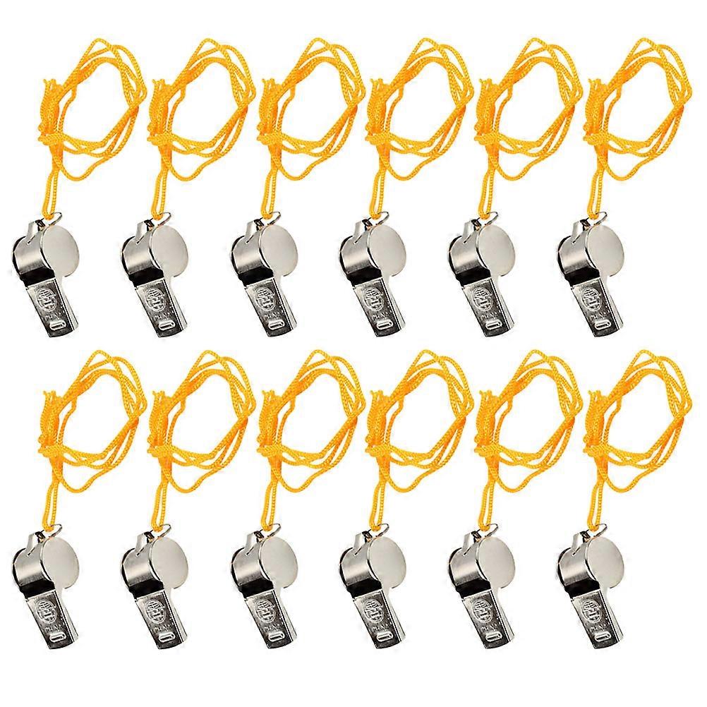 Portable Outdoor Emergency Whistle Made of Iron with Loud Sound for Multiuse and Survival 12Pcs