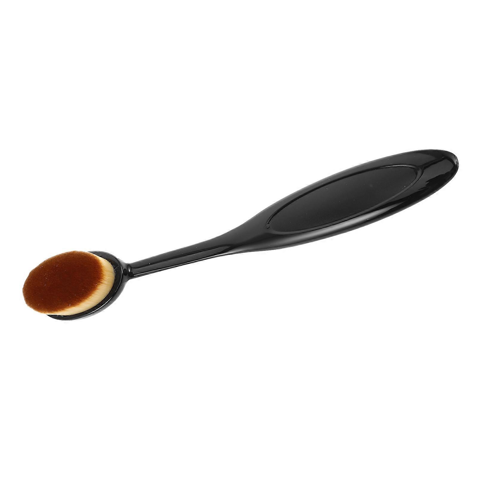Under Eye Brush with Dense Faux Fiber Bristles for Comfortable Makeup Application Black Resin Handle Travel Size