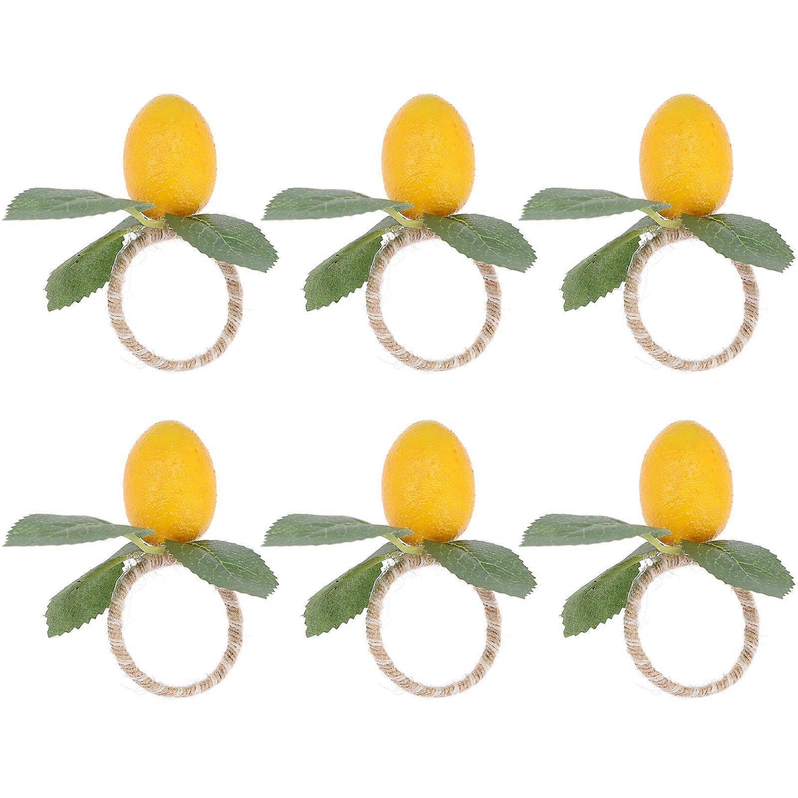 6 Pcs Napkin Buckles Lemon Napkin Rings Napkin Clasps Decorative Napkin Buckles