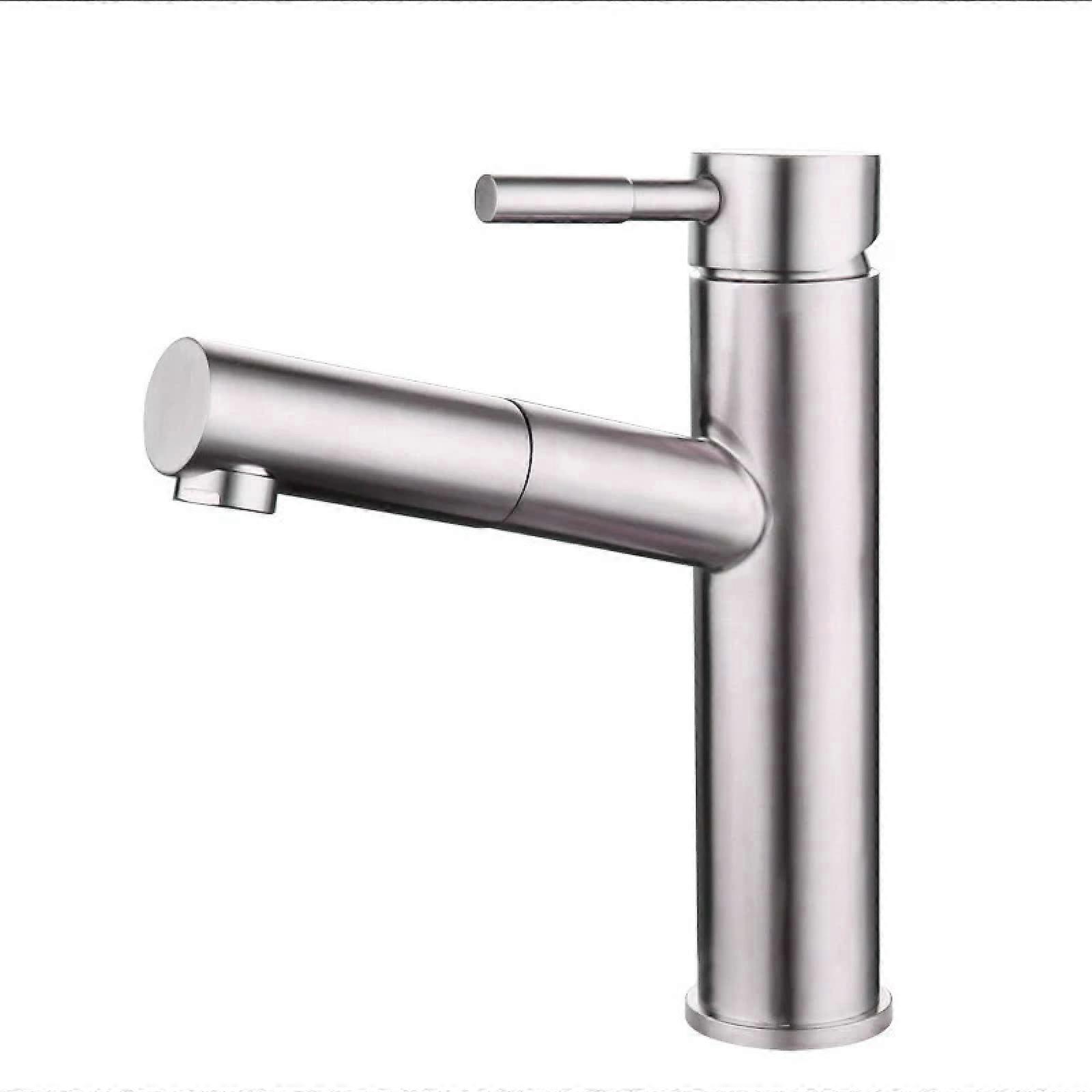 Retractable stainless steel 360° swivel singlehandle multifunctional basin faucet.