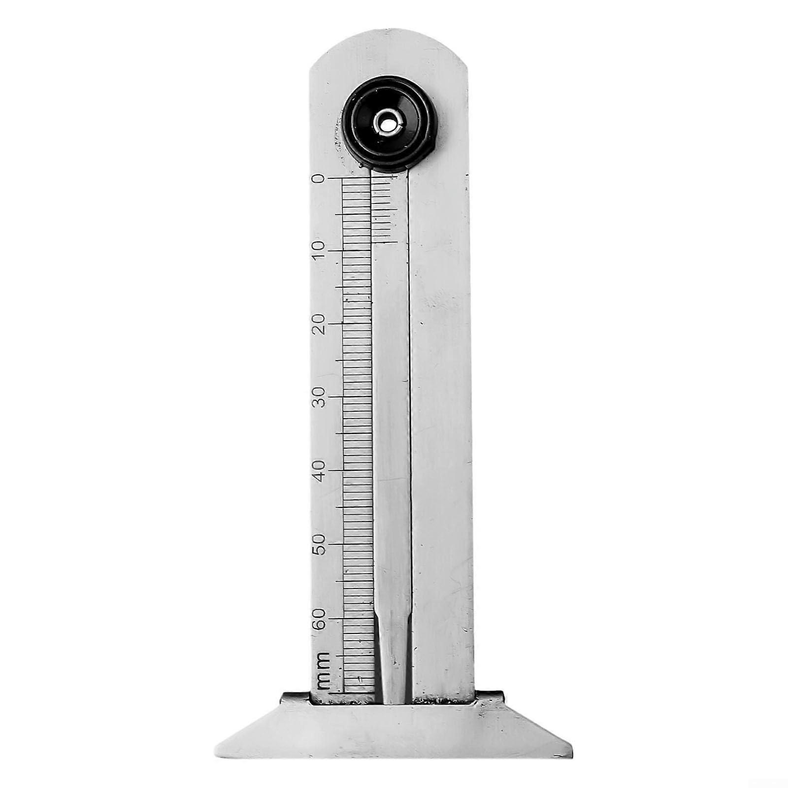 Tire tread depth gauge, ruler, stainless steel, 0–60 mm scale range (0–60 mm) 0 60 mm