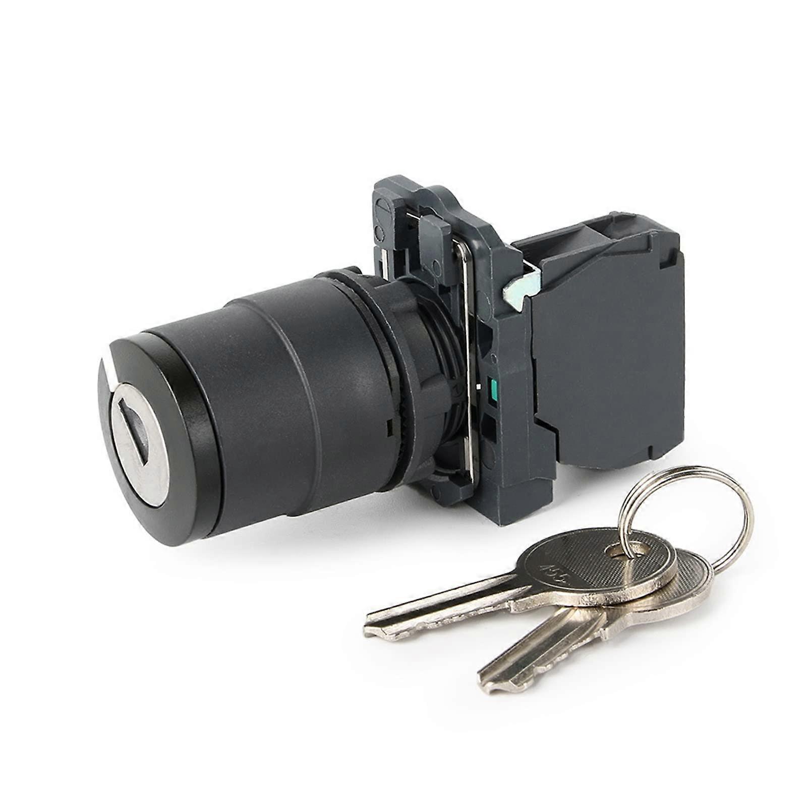 1 Piece XB5AG21 XB5 Series 2Position SelfLocking Locking Rotary Selector Switch with Key (Color: XB4 BV64 Red, Size: XB5AG21 1NO)