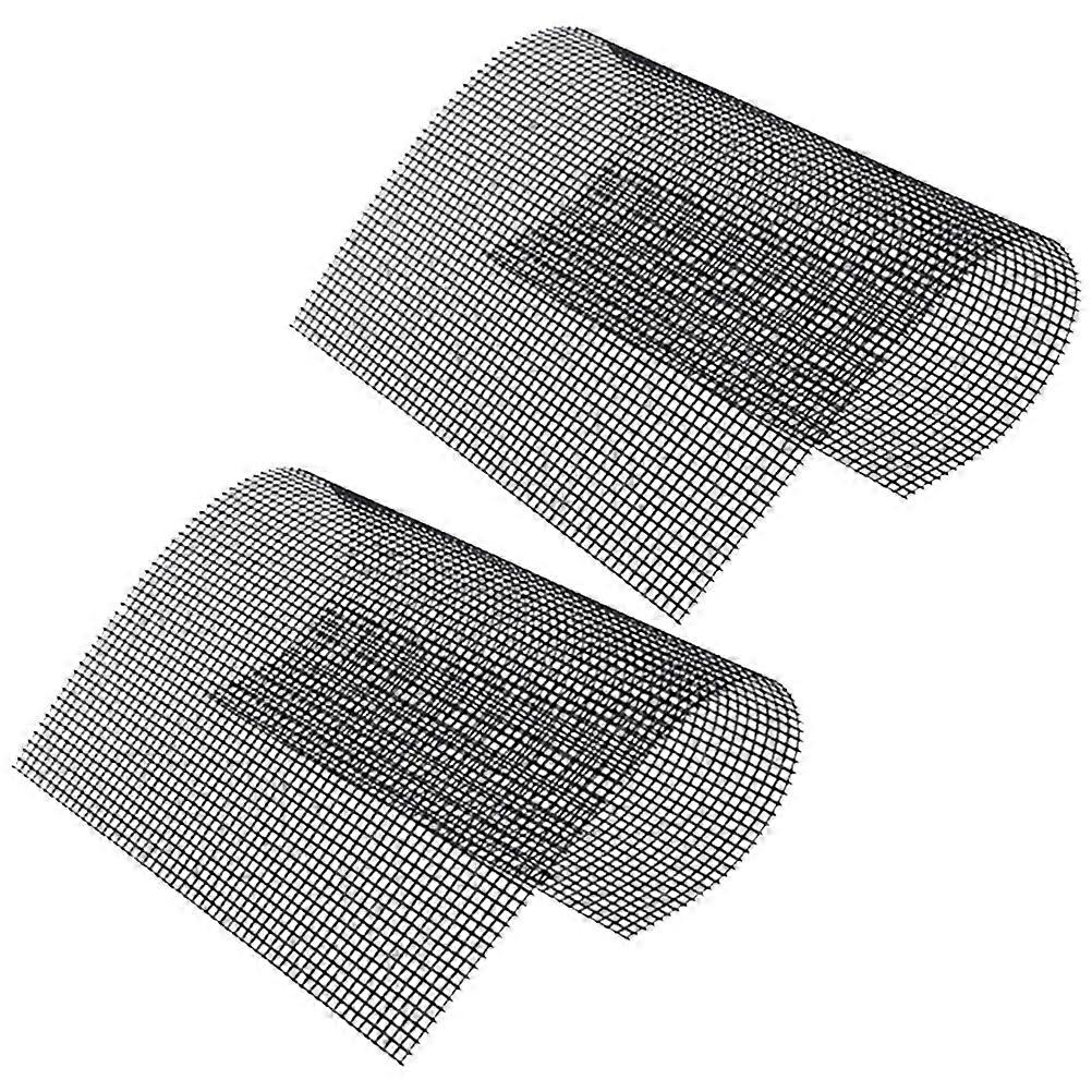 Reusable NonStick BBQ Grill Mat for Kitchen Use Black TPFE and Glass Fiber 2 Pcs