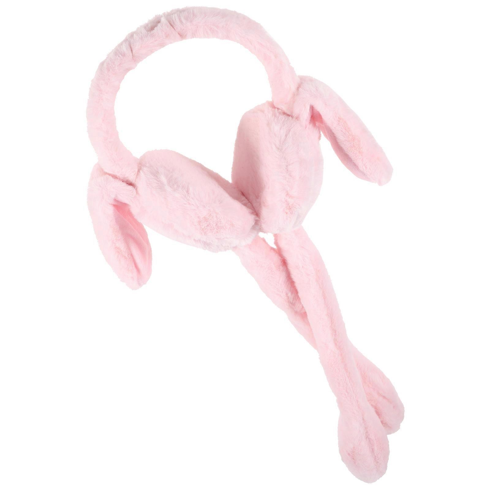 Masteelf Funny Winter Warm Earmuffs with Adorable Plush Movable Rabbit Ears Design Ear Muffs