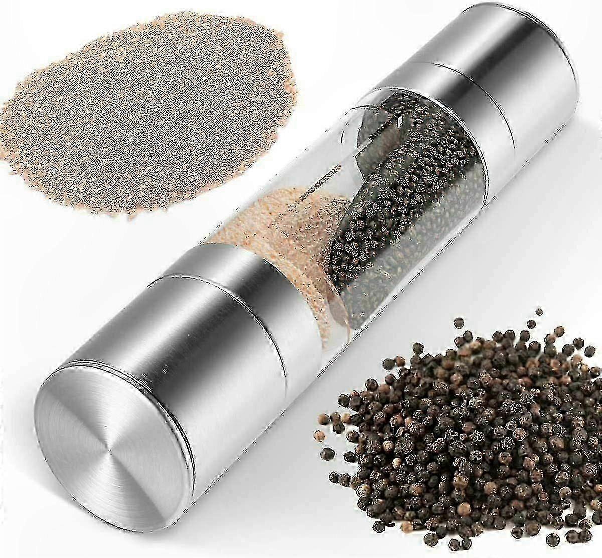 Adjustable Ceramic Grinder for Salt and Pepper 2-in-1 Mill Combo Double Function Spice Tool