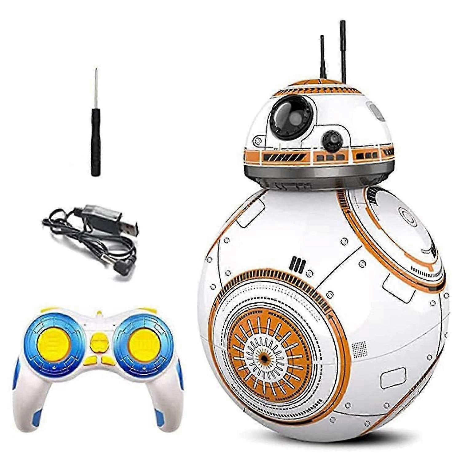2.4G Remote Control BB-8 Robot Toy with Music Sound and Action Features, Smart Star Wars Inspired RC Ball for Kids Gift