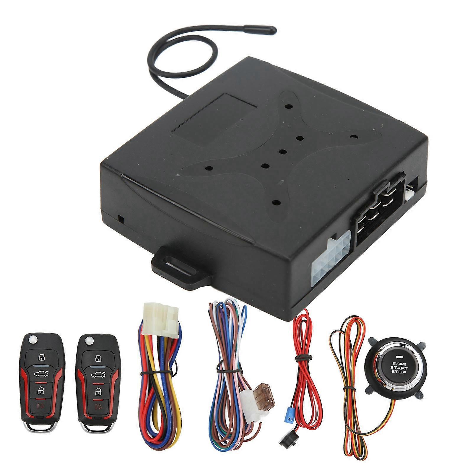 Car Keyless Entry System 12V Anti Theft One Button Start Remote Lock System Universal for Autos 