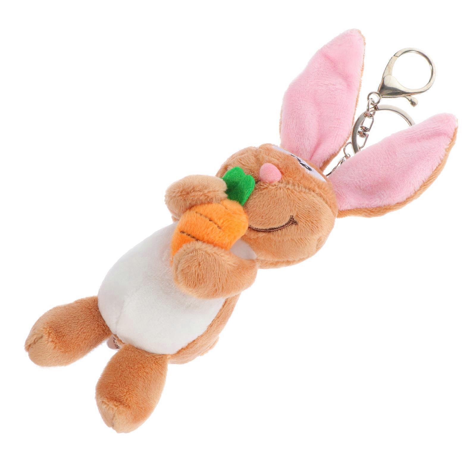 Shaped Plush Keychain Suitable For Easter Celebration Decorative Use Light Brown 1Pack