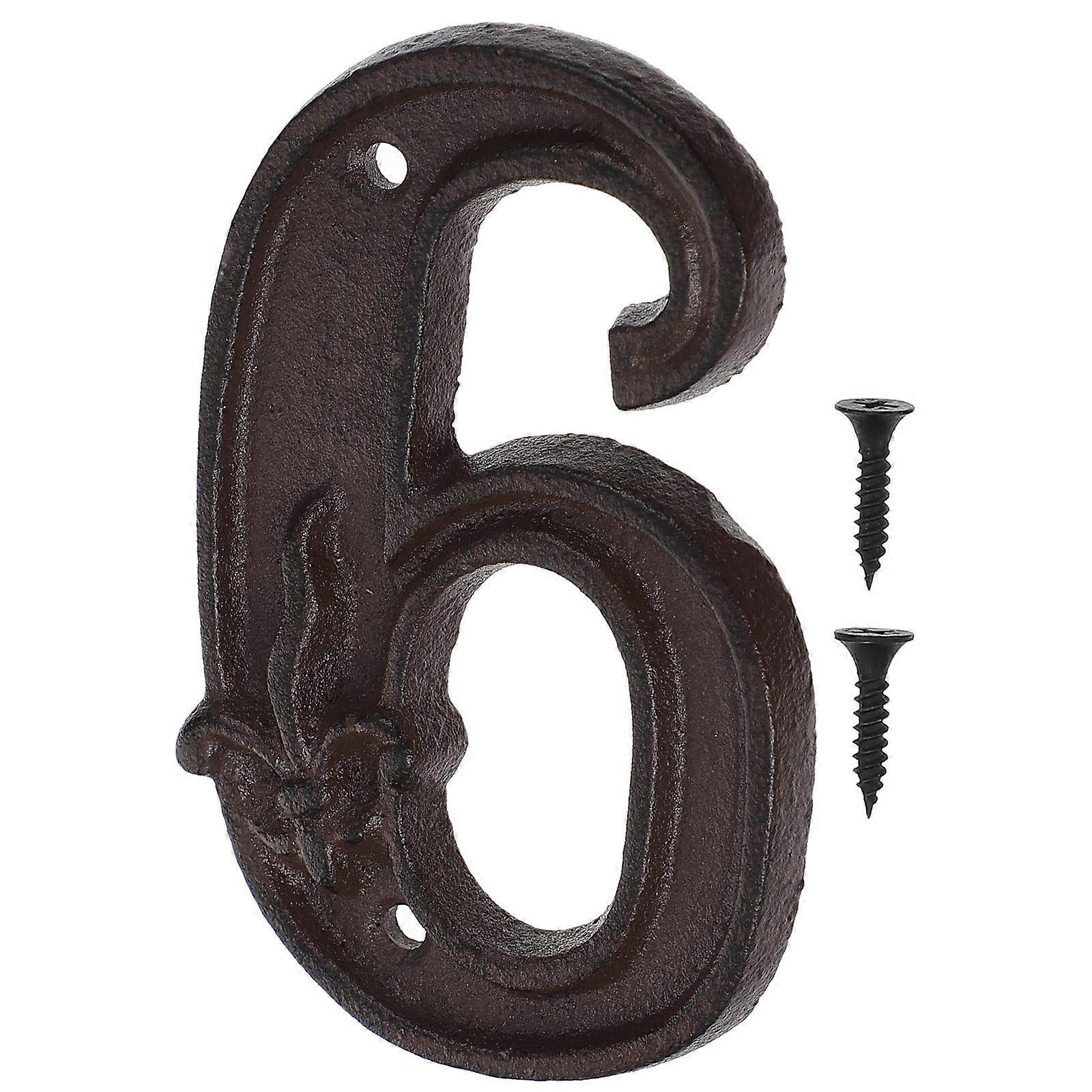 Cast Iron Decorative Door Number, Antique Style House Address Sign, Easy Install with Screws, Indoor Outdoor Use