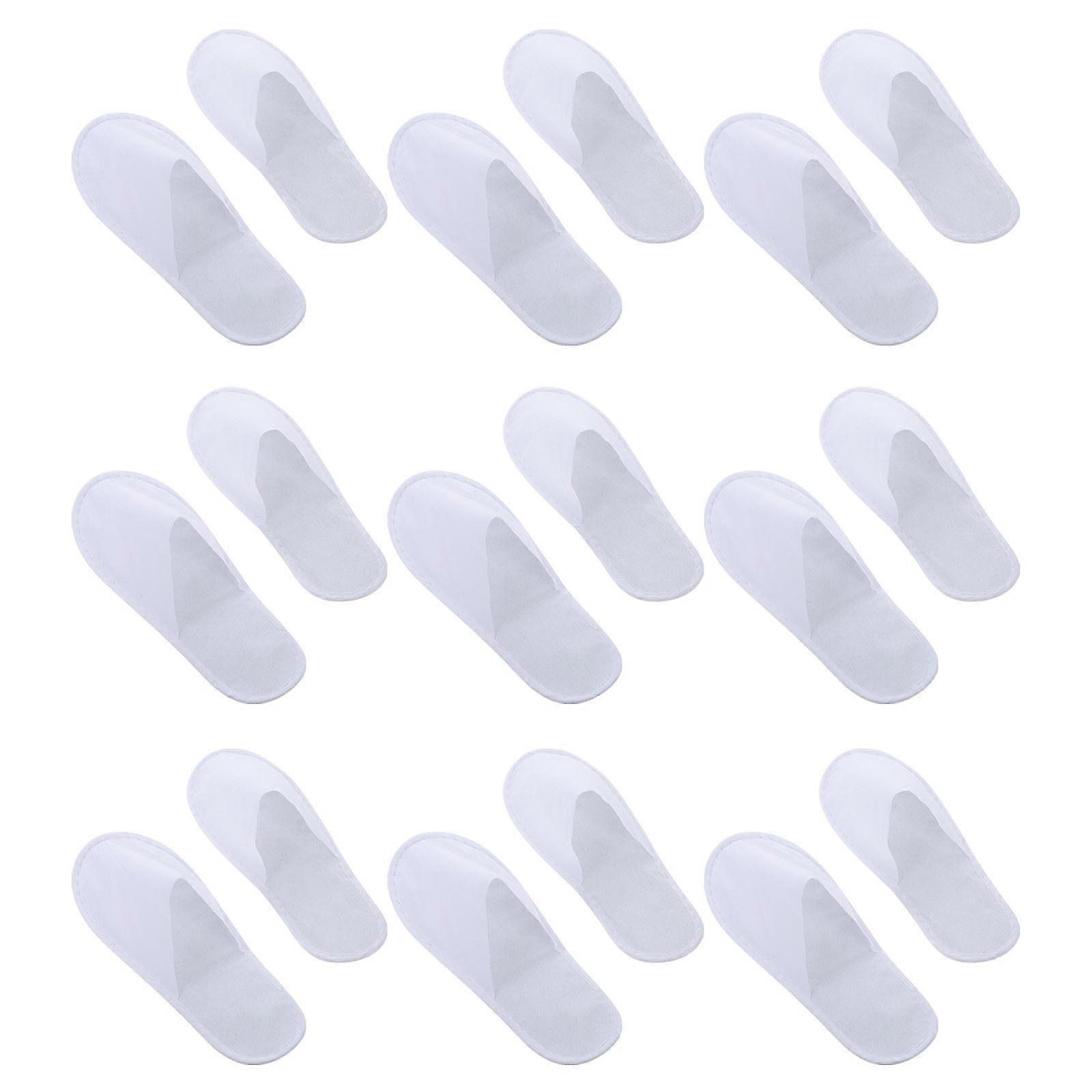 Disposable Slippers For Guests 10 Pairs Perfect For Salon Use Comfortable White Non-woven Slippers With Anti-slip