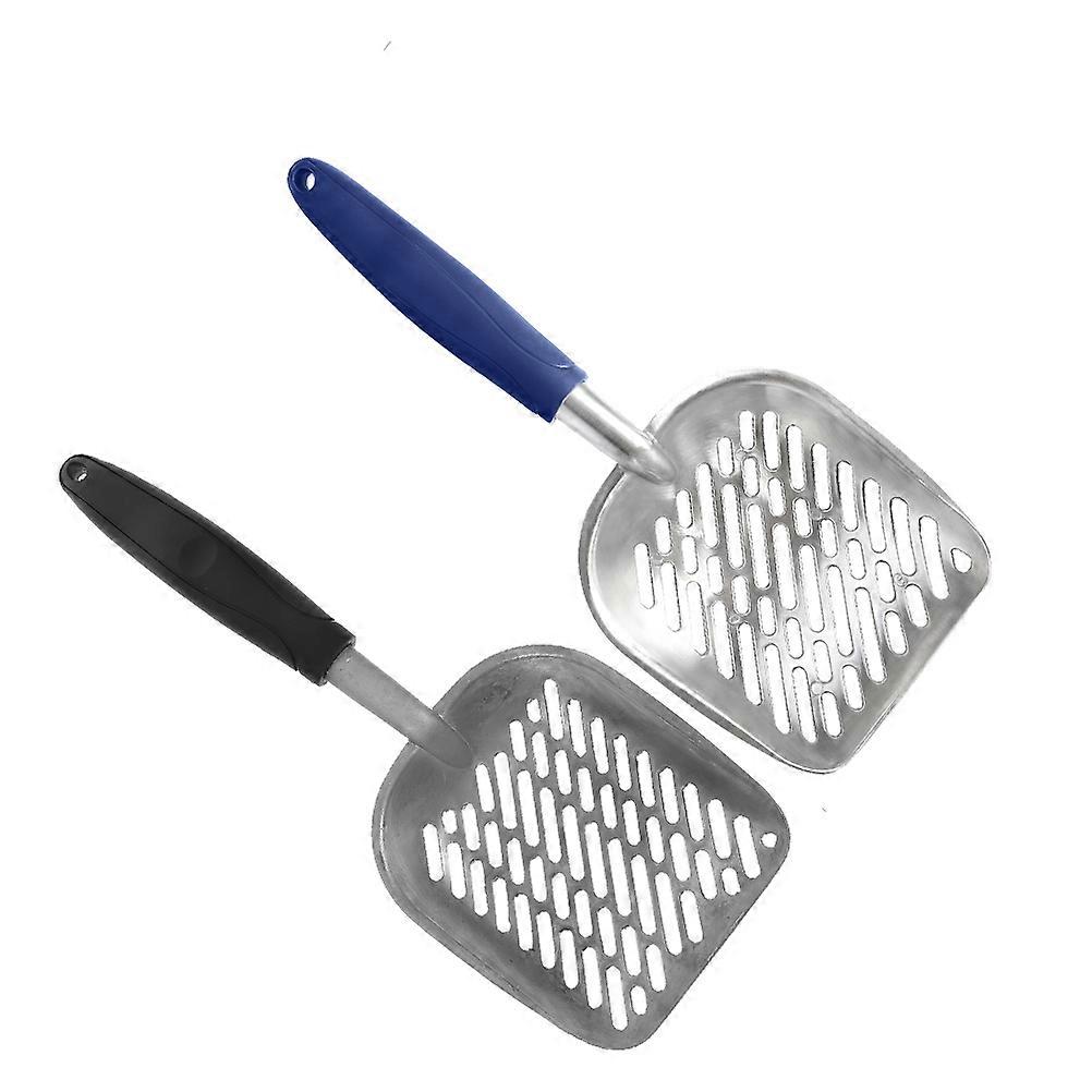 Ergonomic Cat Litter Scoop 2pcs Wide Holes Efficient Sifting Flat Head Design for Thorough Litter Box Cleaning Reducing Hand Fatigue