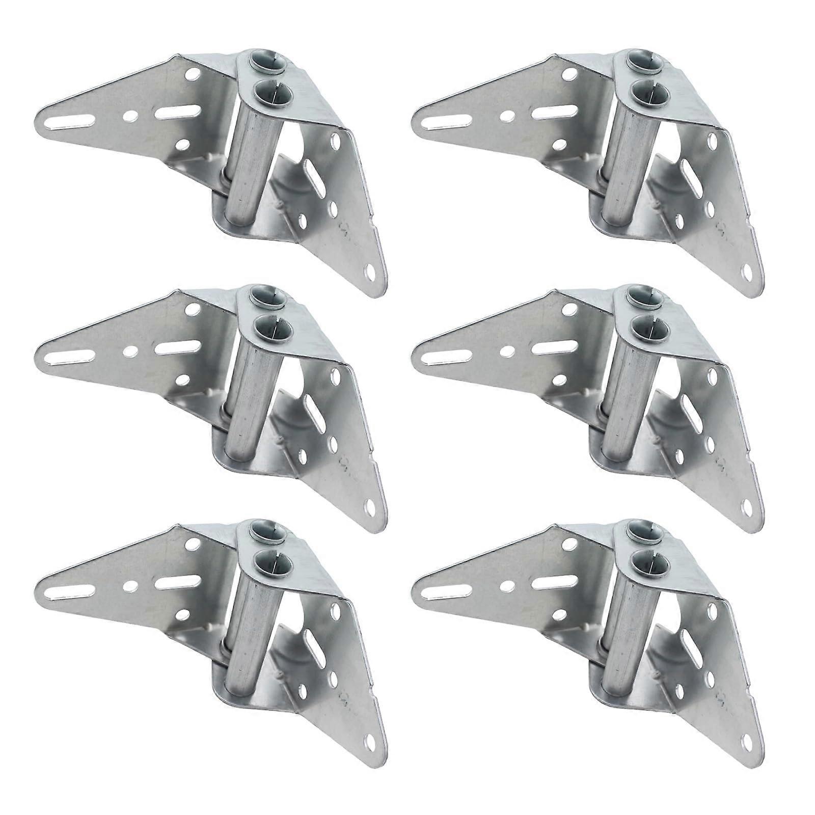 Garage door hinge set of 6 crafted from stainless steel, delivered with 8 screws for performance and robust support.
