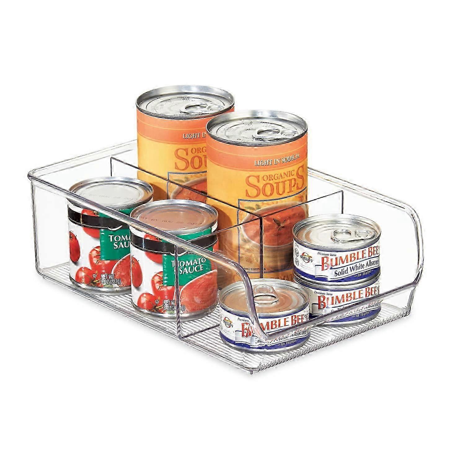 Storage Box - Extra Large 3 Compartment Solid Plastic Kitchen Organizer - Clear