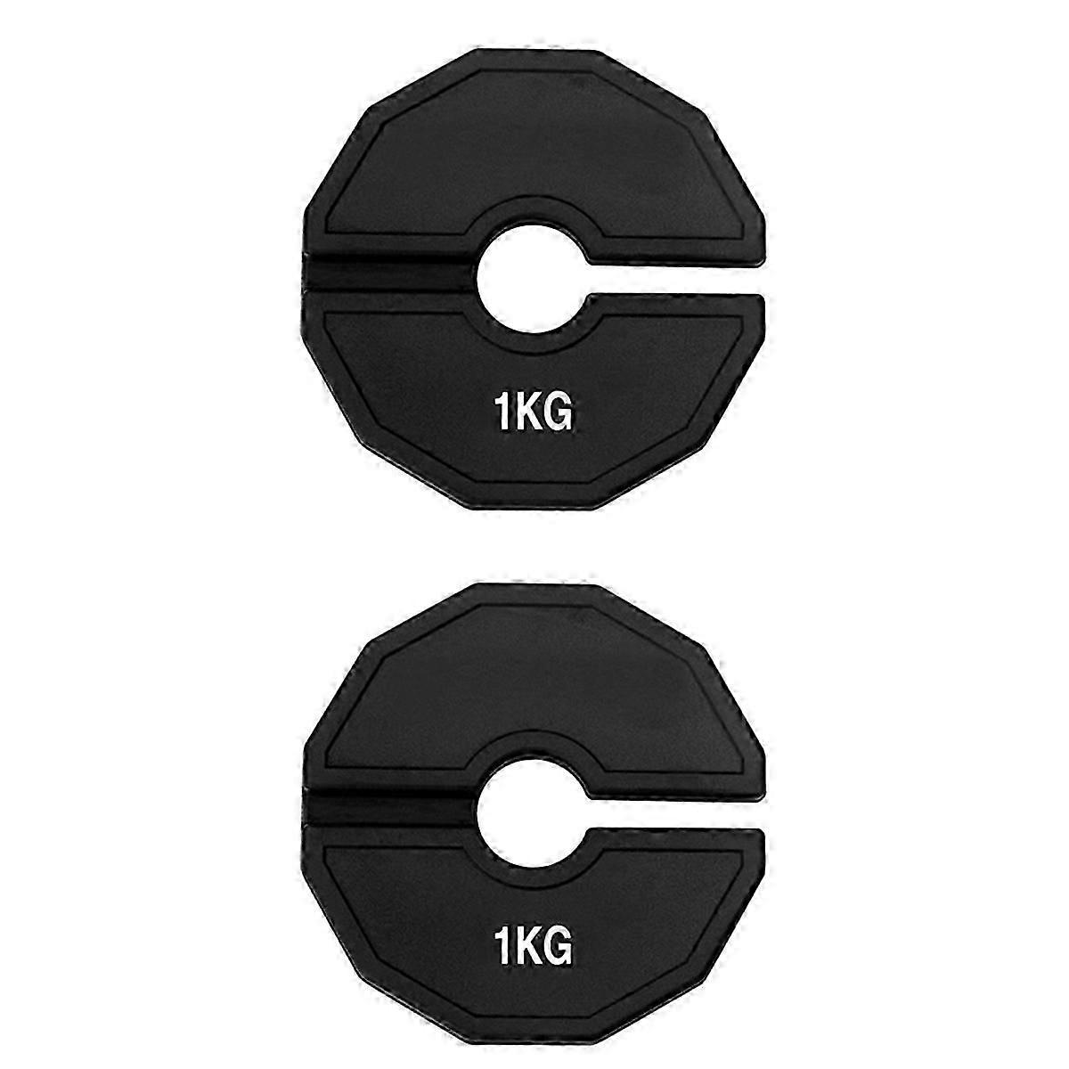 2PCS 1KG Gym Micro-Plates Dumbbell Fractional Weight Plate Rubber Fractional Weight Plates Add-on Ch