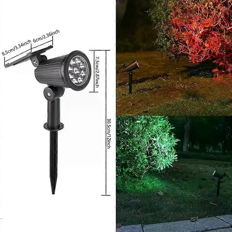9 LED Solar Spotlights Outdoor IP65 Waterproof Brightness Adjustable Spot Light Garden Backyard Driveway Patio Decor Lamp