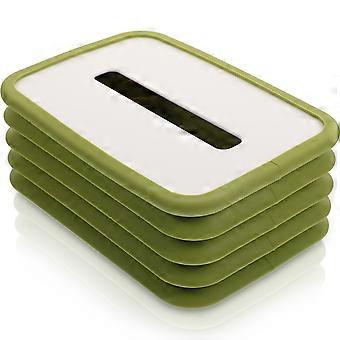 Folding Silicone Tissue Box Dispenser For Indoor And Outdoor Use 20X13.5X11CM Green Practical 2Pcs