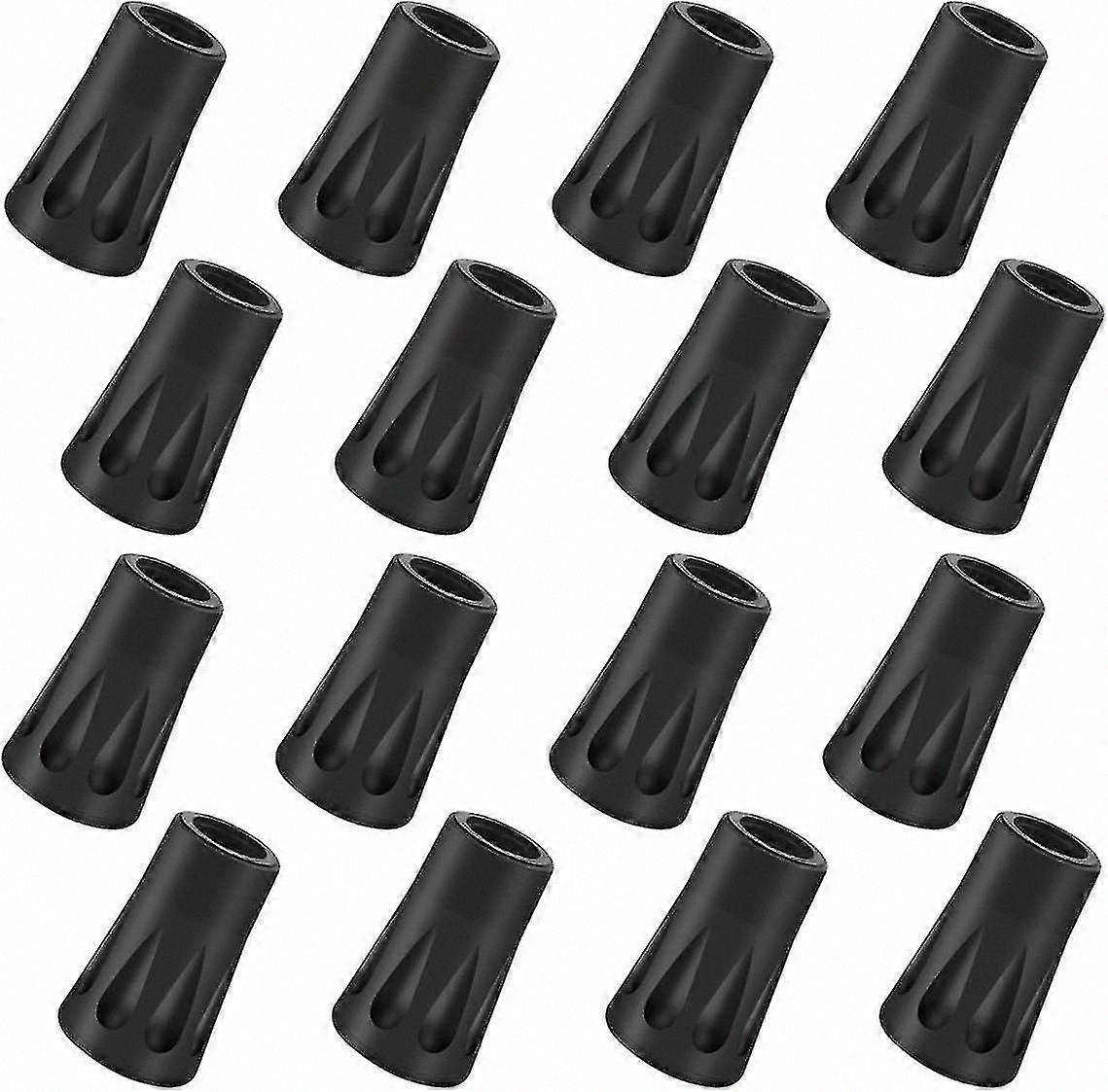 16 Pcs Durable Rubber Tips for Walking Sticks, Replacement Protector Tips for Trekking and Hiking Poles