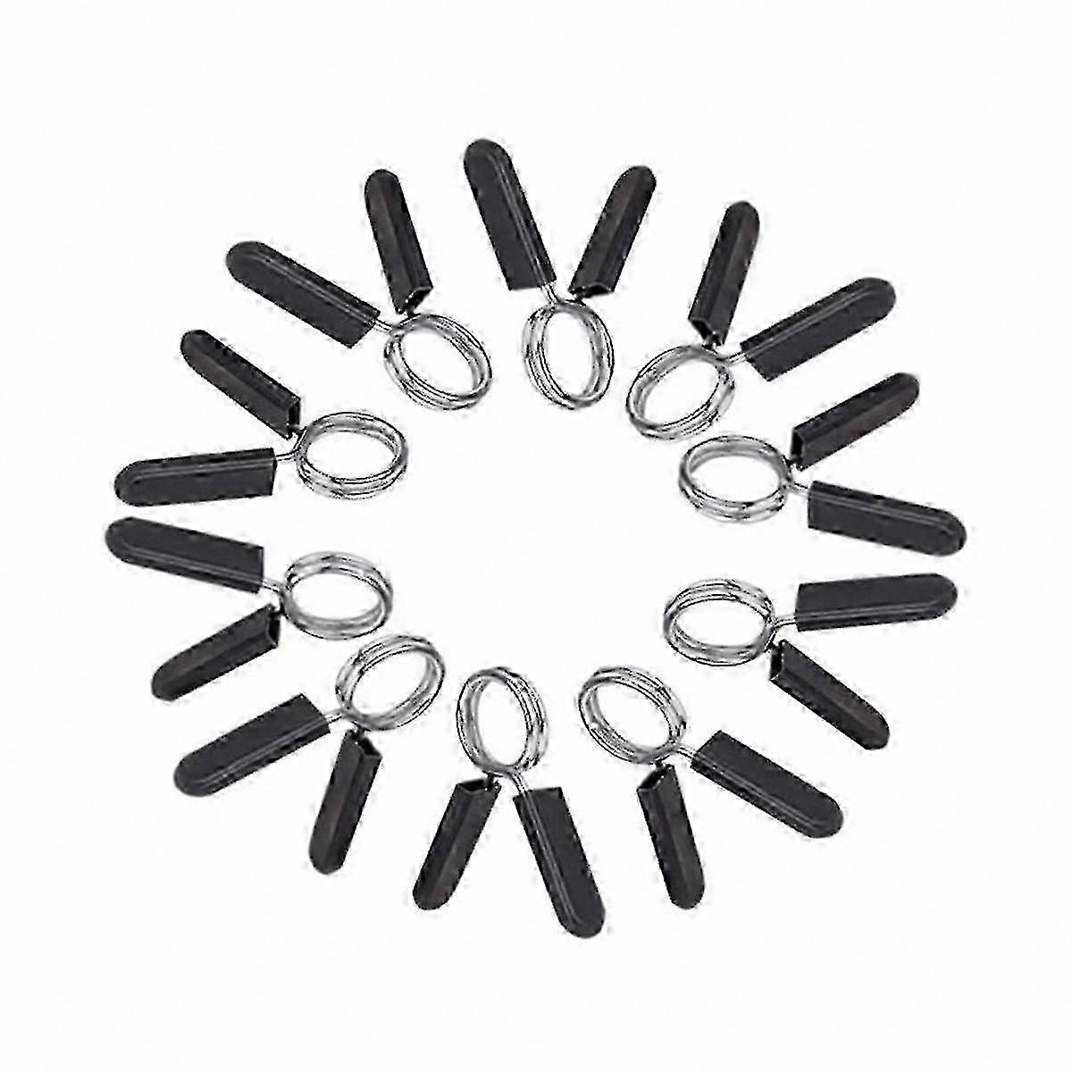 10-Pack Spring Lock Rings for Standard Barbells, Strength Training Accessories