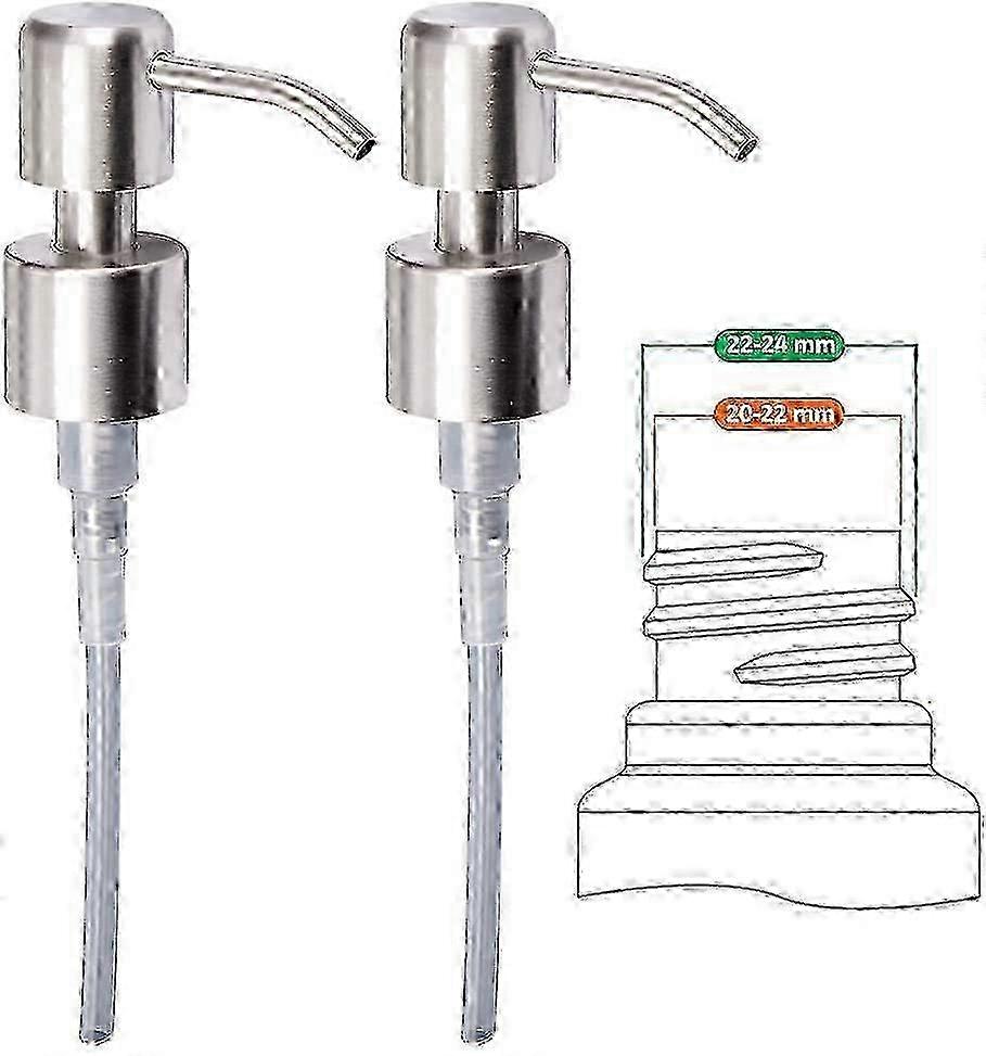 24mm Brushed Nickel Soap Dispenser Replacement -  2 Pack Edition 0813