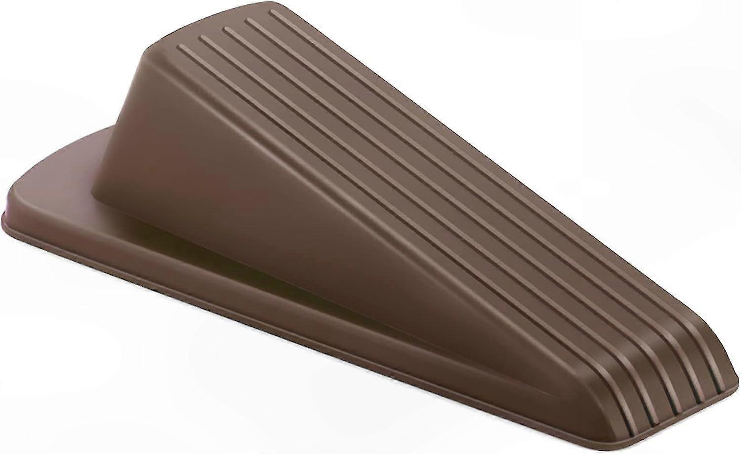 Dark Brown Rubber Door Stopper for Floor, Sturdy Stackable Wedge for Door Gaps and Anti-Locking, Suitable for Carpets and Heavy Doors