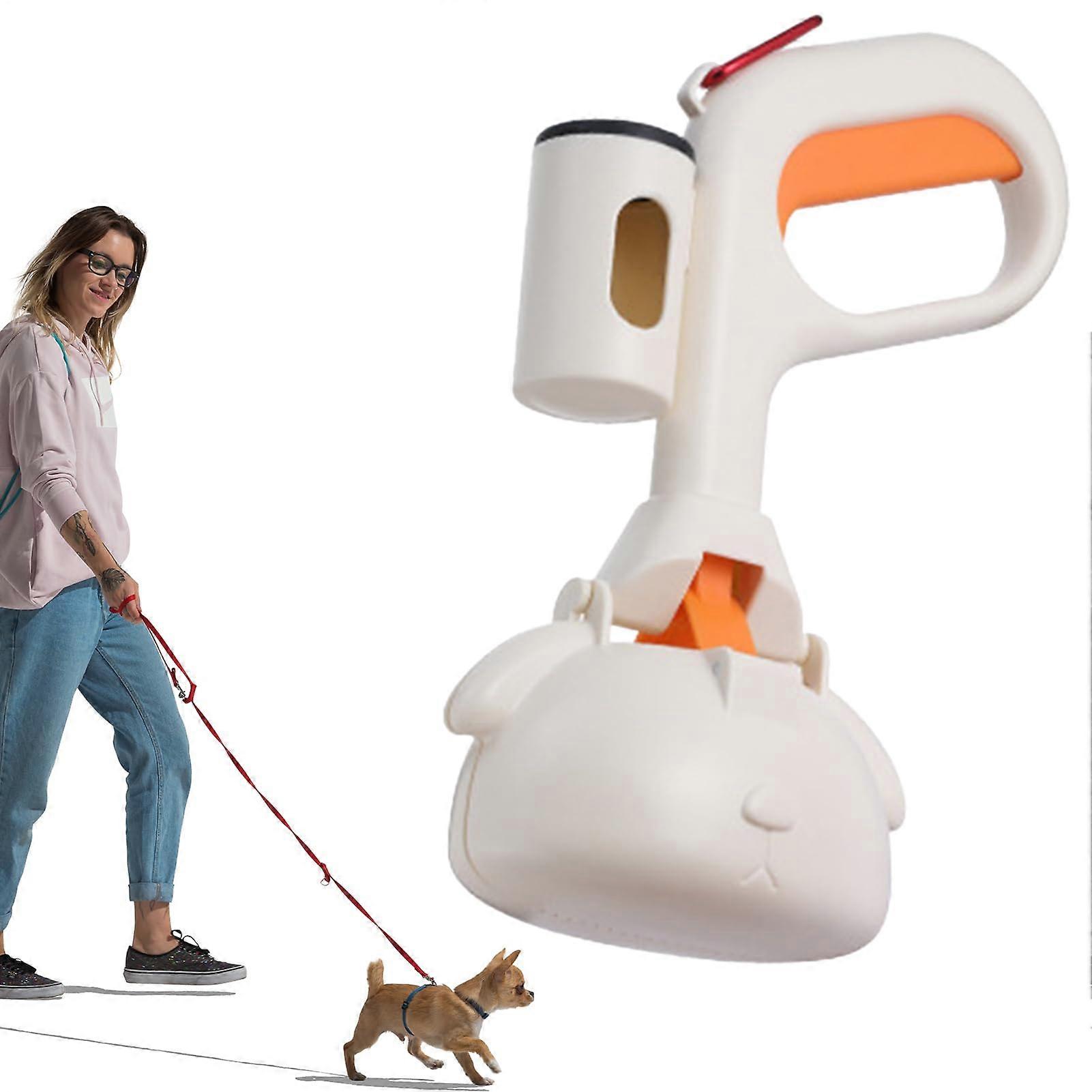 Dog Poop Scooper for Small Sized Dogs Portable Dog Poop Scooper with Hook Cat Litter Scoop for Puppy Training, Rabbit Hutch Cages and beige