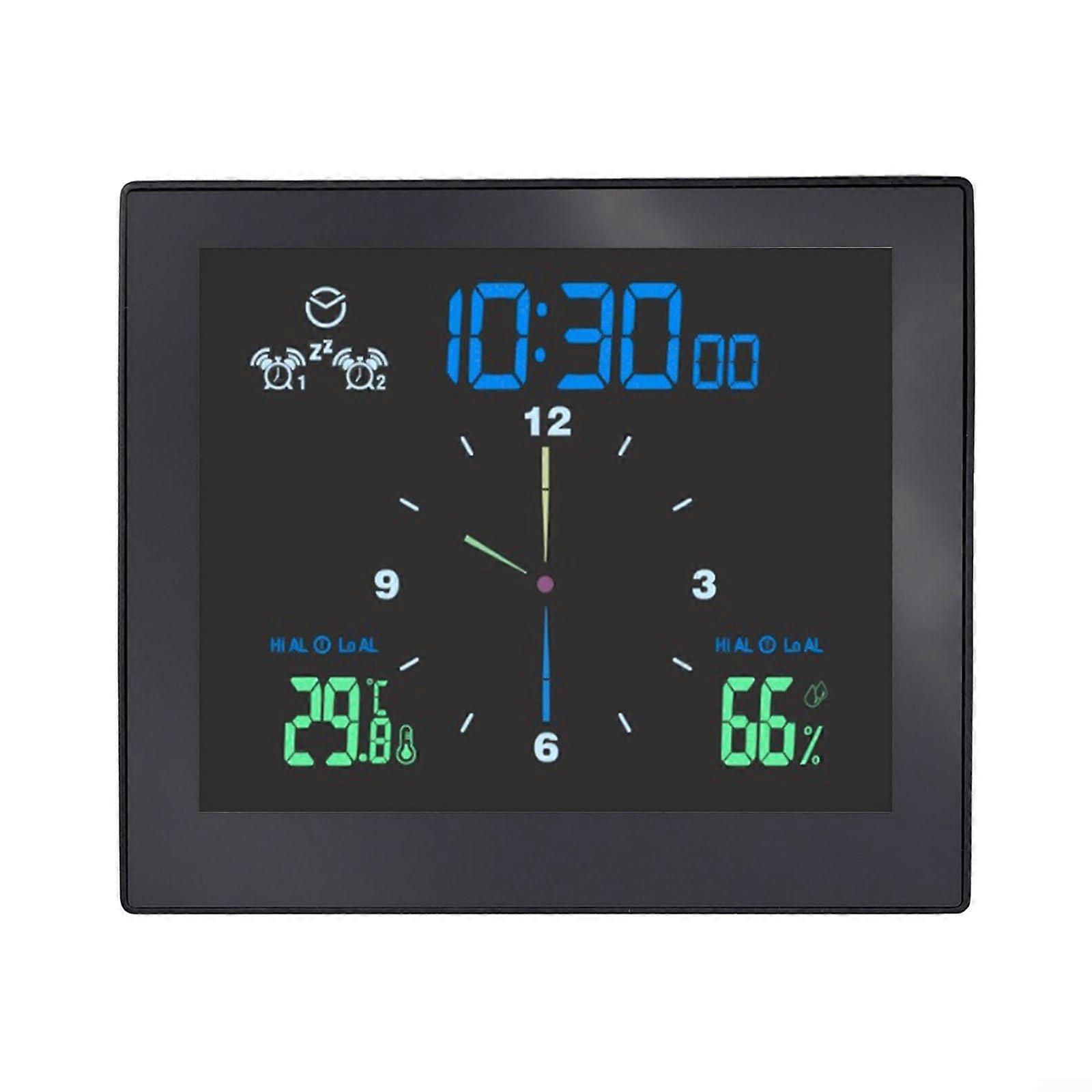Stylish Digital Wall Clock with Suction Cup Design, Silent Mechanism and Temperature Monitoring Capabilities for Everyday Needs (Black)