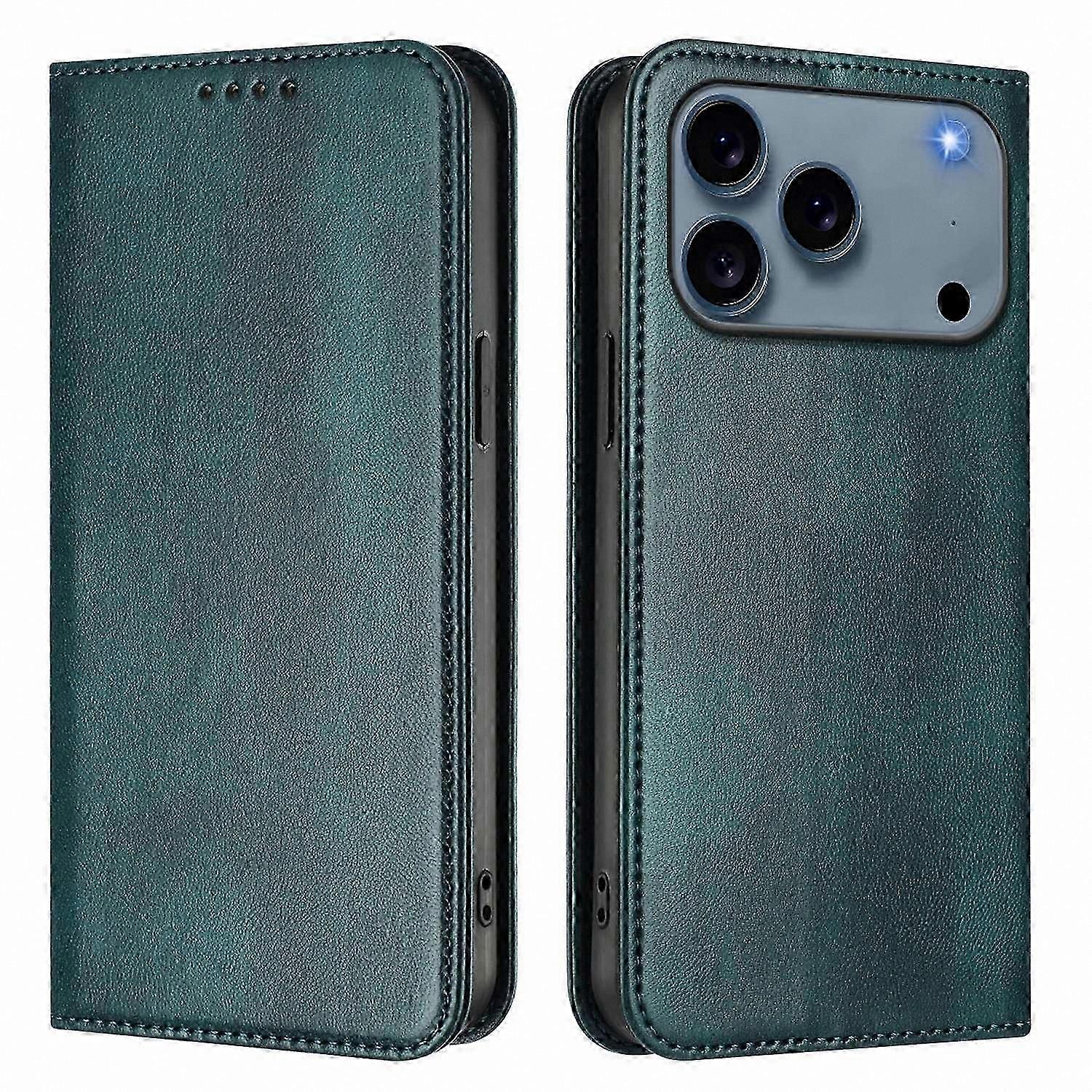 Retro Texture RFID Blocking Leather Phone Case for 17 Pro Max Wallet Cover