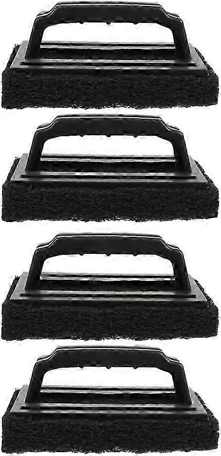 Griddle Grill Cleaning Set - 4Pcs Scrubber Tools with Handle for BBQ