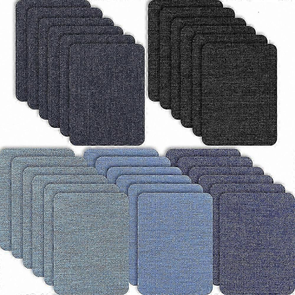 30-Pack Iron-On Fabric Patches for Clothing Repair, Jacket and Jean Fixes, 5 Vibrant Colors