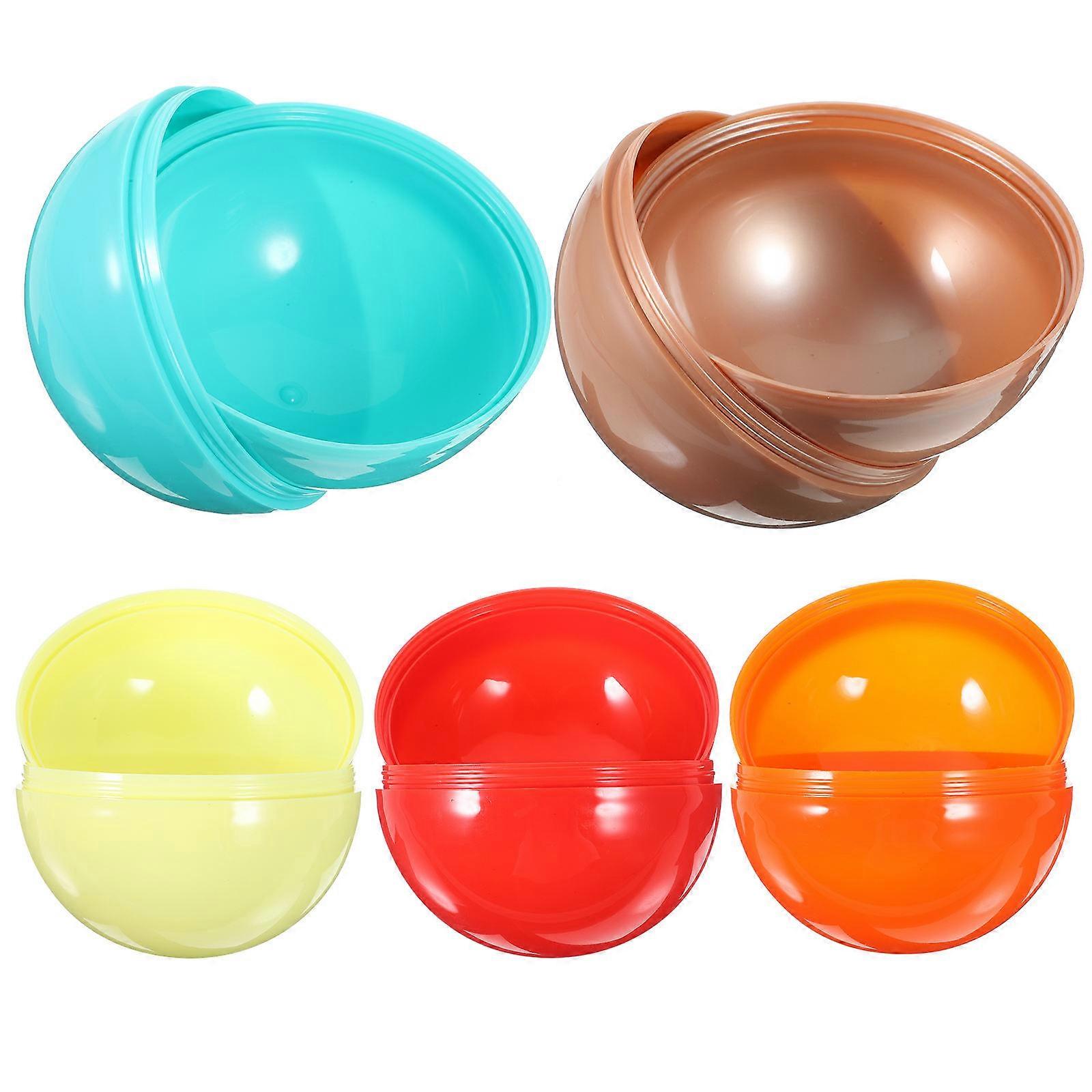 5pcs Fillable Plastic Balls for Vending Machines, Colored Round Design for Easter Birthday Party Celebrations, Lightweight Candy Storage