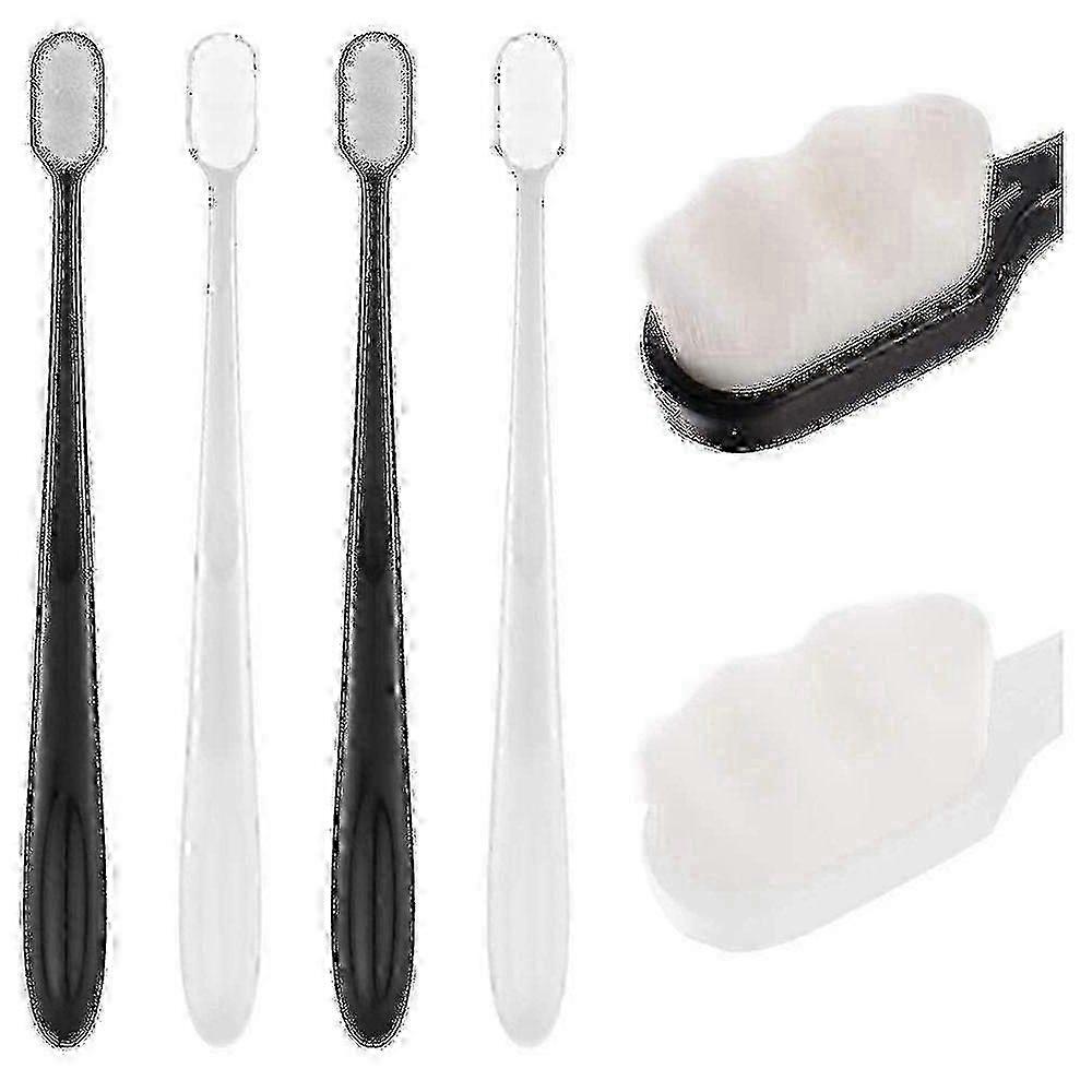4 Pack Ultra Soft Nano Bristle Manual Toothbrushes for Gentle Dental Care