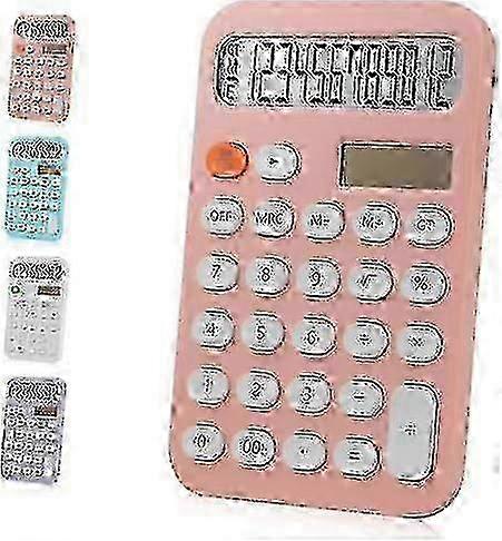 12-Digit Solar and Battery Dual Power Desktop Calculator for Office, School, Home Use - Colorful Design