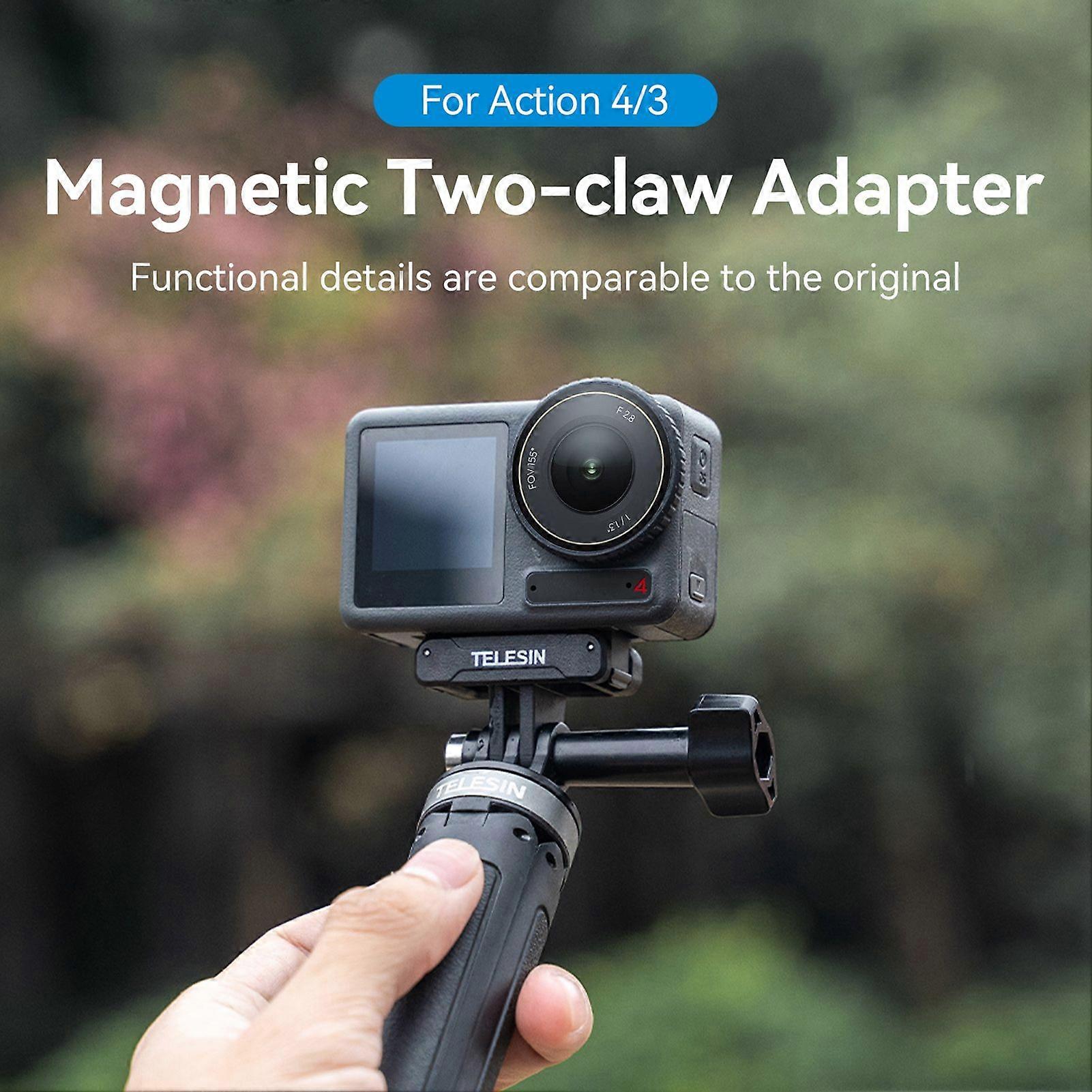 TELESIN OA-TPM-T04 Magnetic Quick Release Mount for Action Camera Metal Camera Mount with Sports Camera Adapter Compatible with Action 4/3
