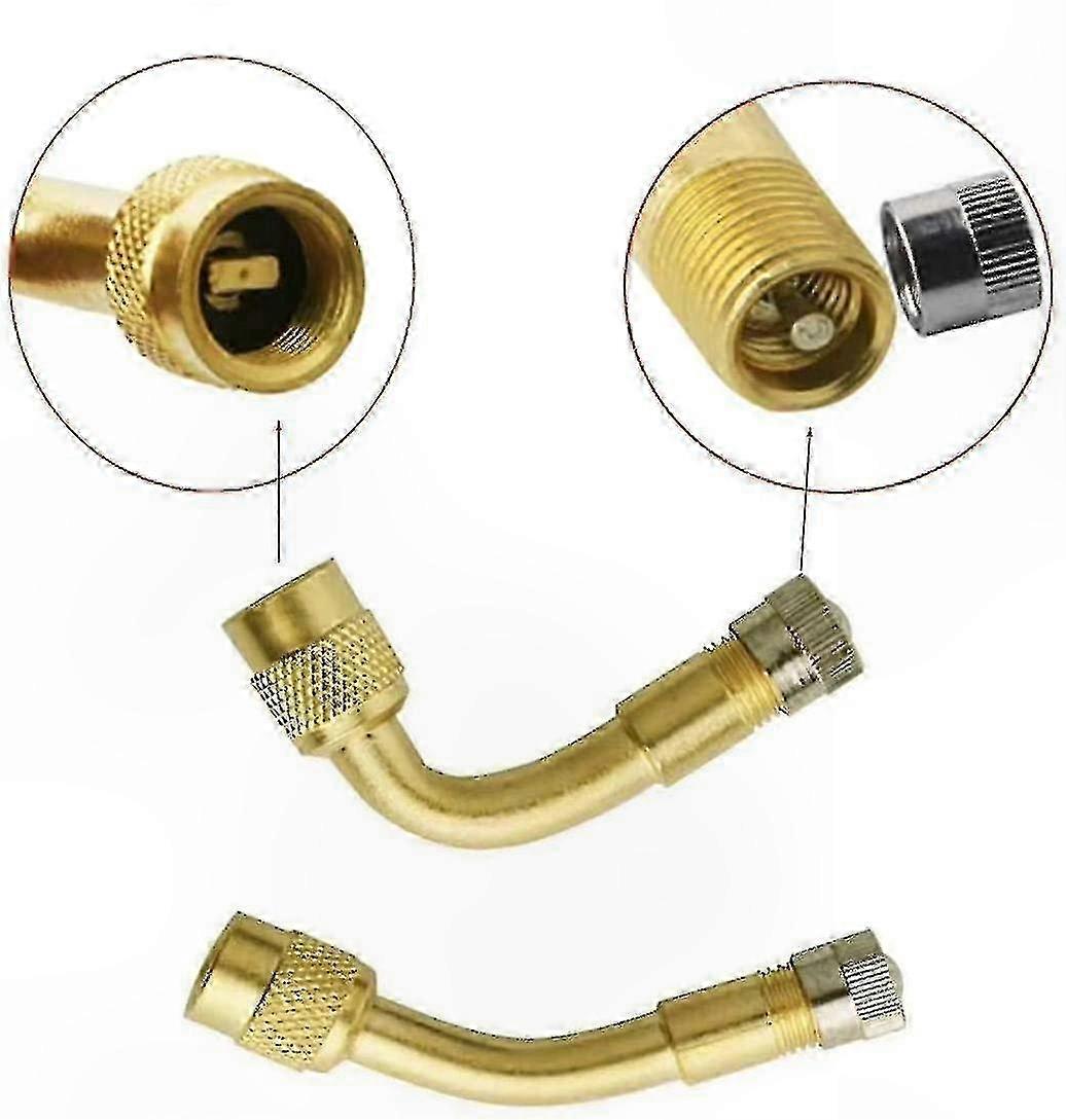 4-Piece Tire Valve Extension Adapter Set, Valve Stem Extender, Elbow Connector for Tire Maintenance