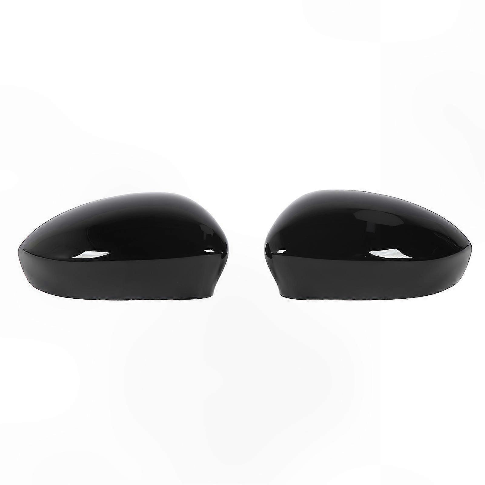 Glossy Black Rearview Mirror Caps for Fiat 500 (2007-2020) Left and Right Side Replacement Trim Panels