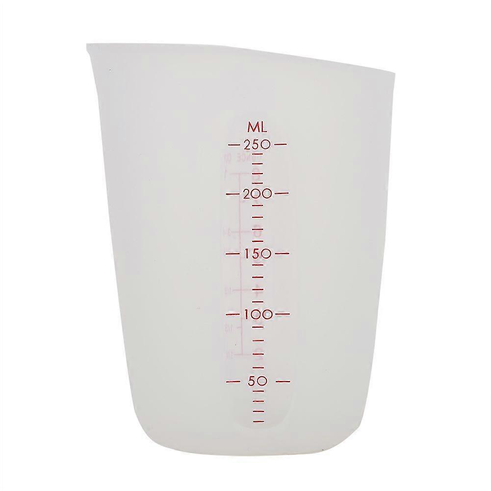 Transparent Soft Silicone Measuring Cup Visual Semi permeable Milk Cup (250ml)