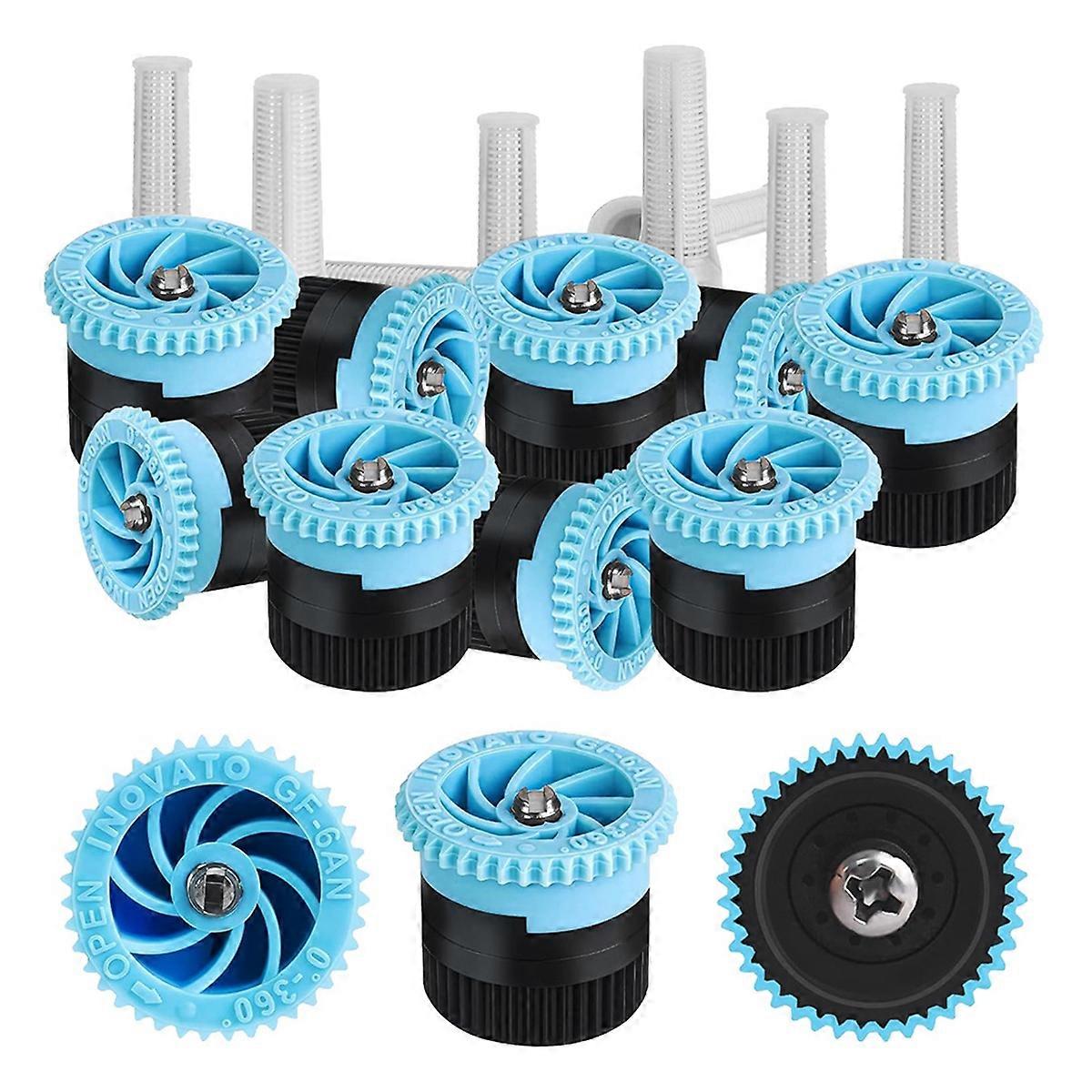 10 Pieces Variable Arc Nozzle, Sprinkler Heads Replacement Adjustable 0 - 360 Pattern Sprays Nozzle Blue