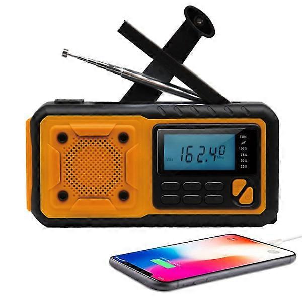 La plus récente radio d’urgence 4000mAh Banque d’alimentation Radio à manivelle solaire AM / FM / WB / Alert Radio météo portable