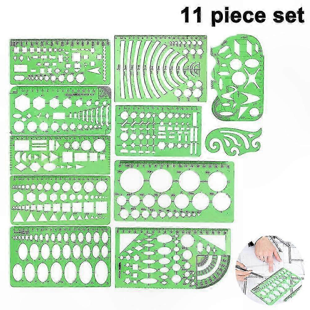Technical Drawing Template Kit with Ruler for Sketching and Design