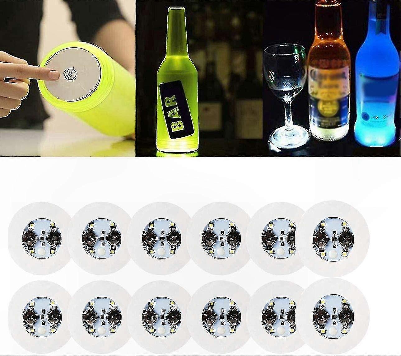 12-Pack LED Light-Up Coasters with Bottle Illumination