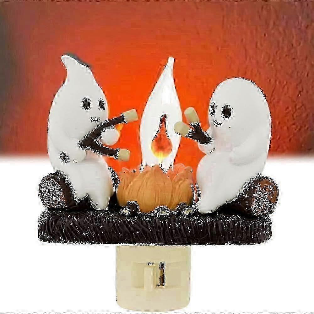 3D Ghost Night Light, Halloween Decor, Flickering Campfire Simulation, Cute Indoor Gift