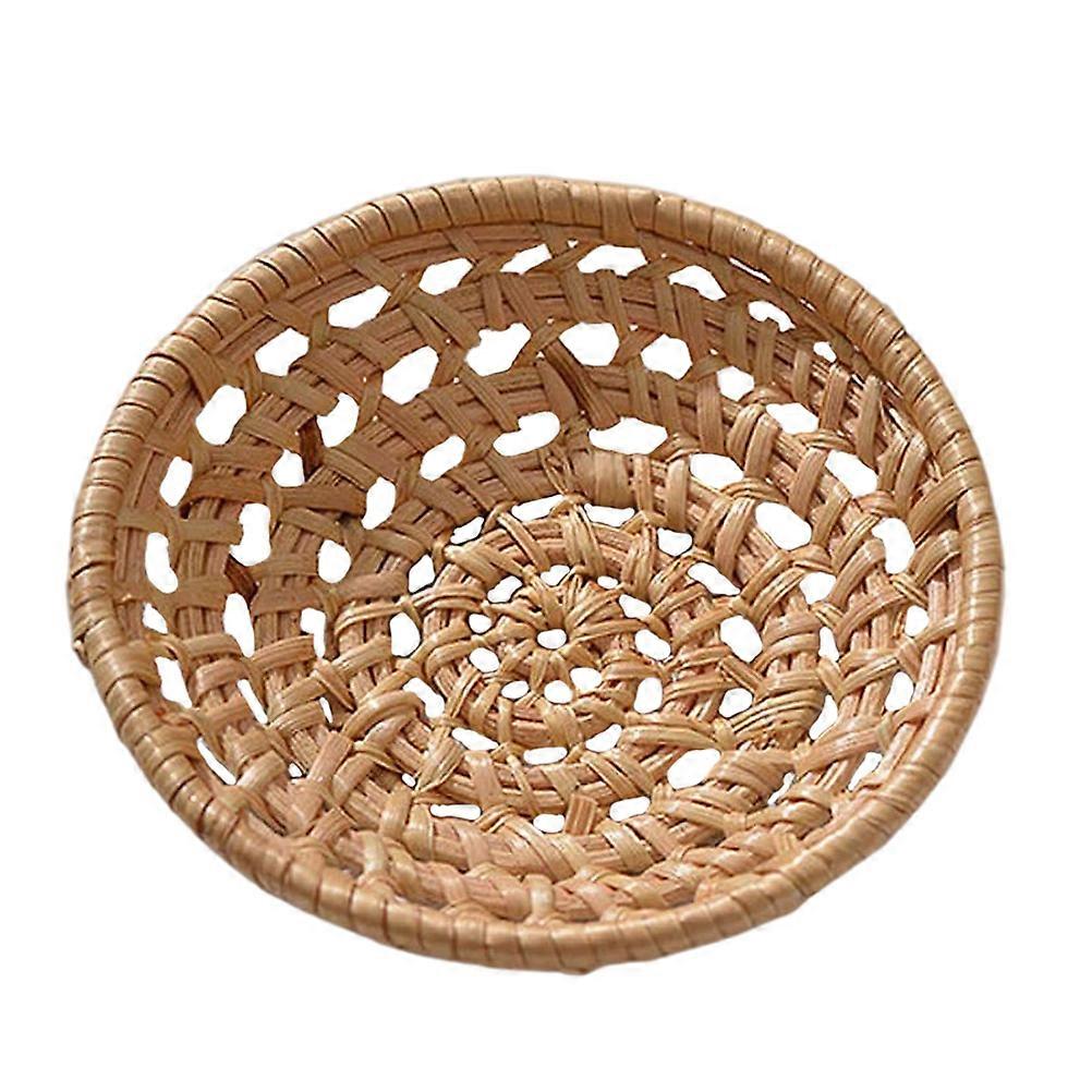 Light Brown Woven Storage Basket for Home Use Made of Synthetic Material 1pc