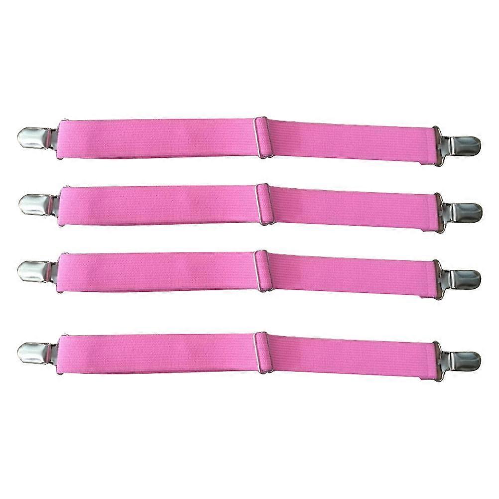Bed Sheet Fasteners Multifunctional Straps Bed Cover Holder Pink 4Pcs
