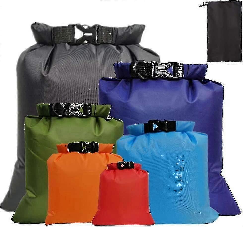 6 Pcs Waterproof Dry Bags Set Floating Dry Sacks For Rafting Boating Campingmulticolor (yu-b) X