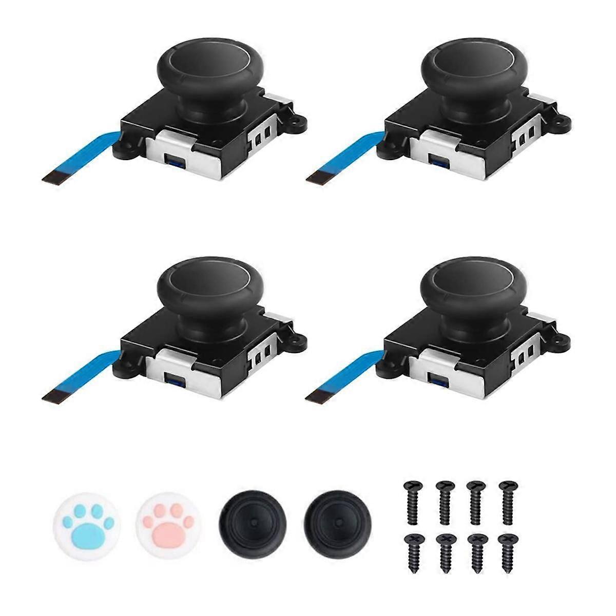 Joystick Replacement 4 Pack, Replacement Joystick Analog Thumb Stick for Switch Controller & Switch
