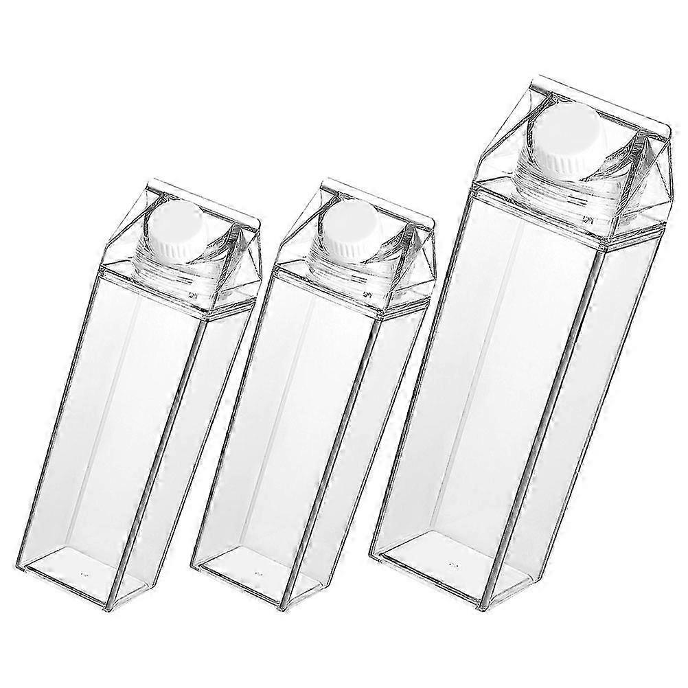 3pcs Clear Bottles Portable Empty Bottles Household Milk Bottles Fridge Milk Container 500ml 1000ml20.7X6X6CMTransparent SZRH A-S