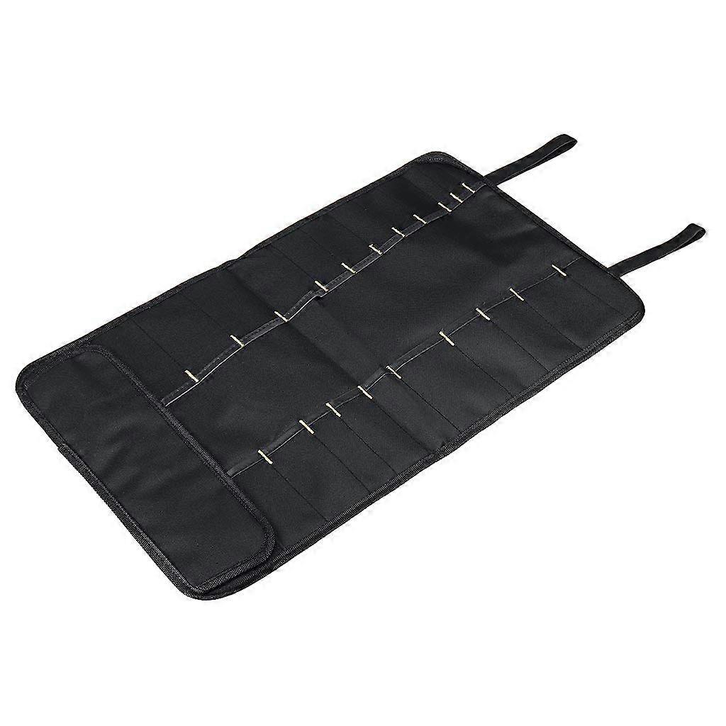 22 Pockets Durable Chef Rolling Storage Tool Black Kitchen Organizer For Professionals